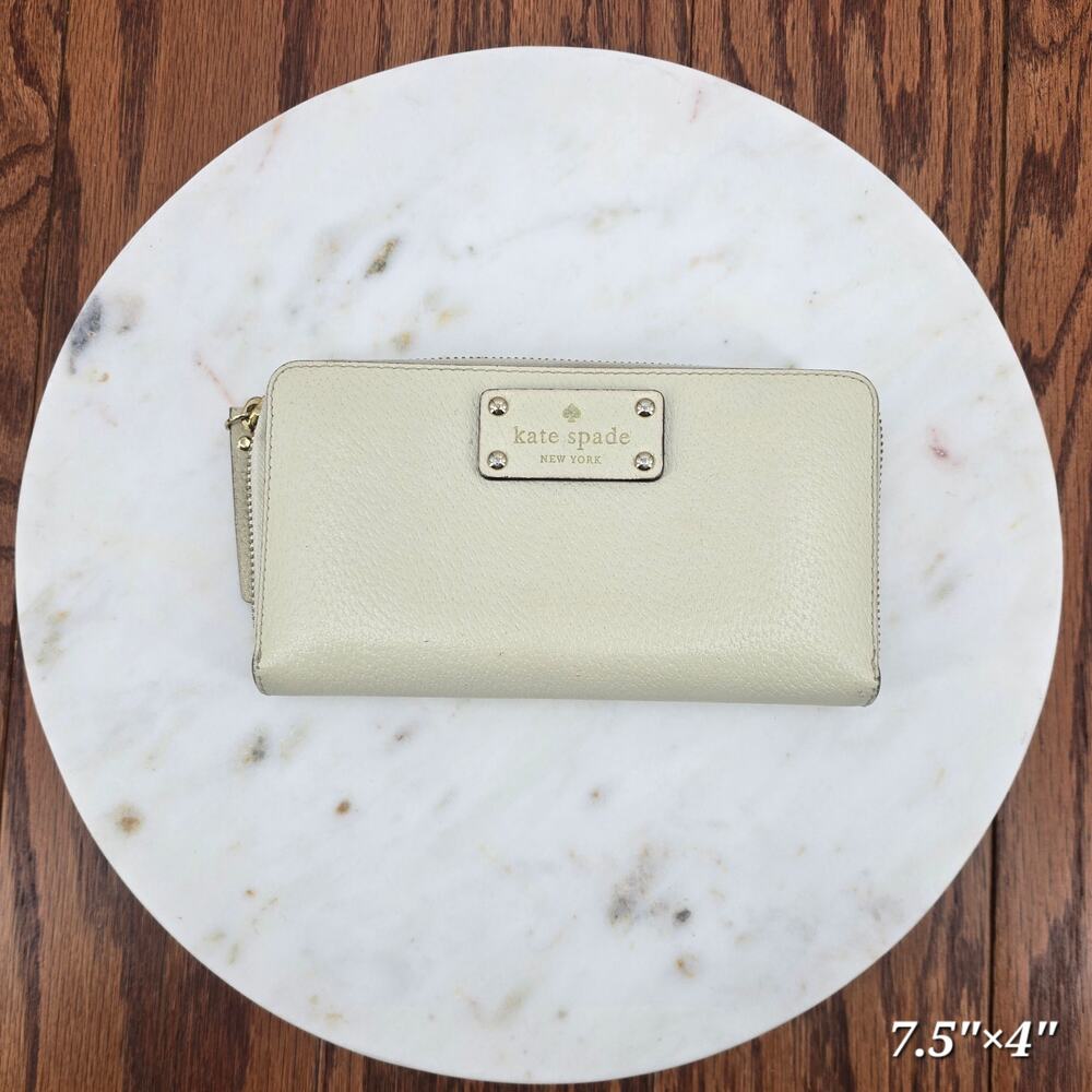 Kate Spade New York‎ Neda Wellesley Leather Zip Around Wallet In Porcelain